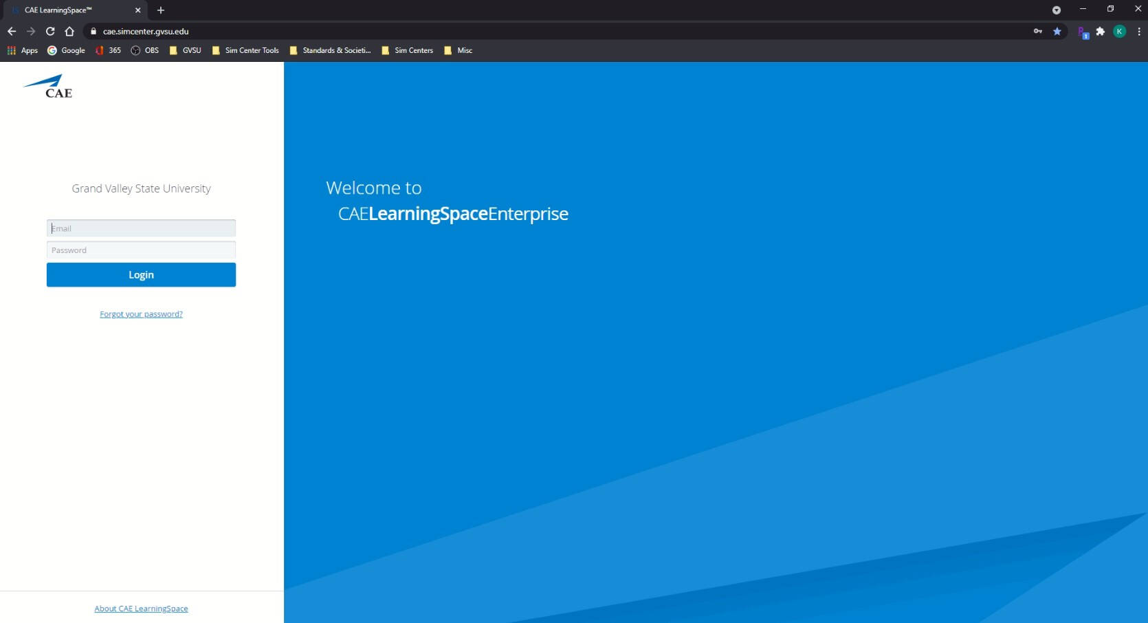 Elevate login screen